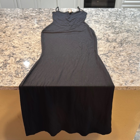 Skims | Long Slip Dress Ribbed in Onyx Black Size S Small - Picture 2 of 12